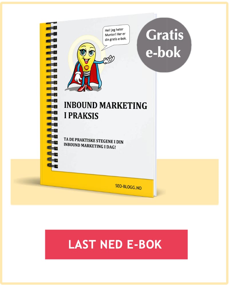 Et banner der du kan laste ned gratis e-bok: "inbound marketing i praksis"