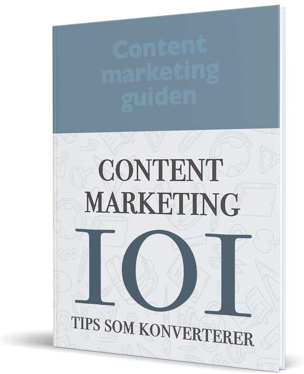 Mock up av E-boken "101 Content Marketing Tips som konverterer".